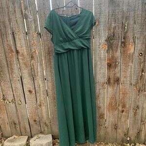 Green dress maxi short sleeve large